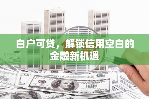 仁怀白户可贷，解锁信用空白的金融新机遇