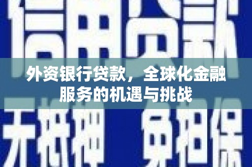 仁怀外资银行贷款，全球化金融服务的机遇与挑战