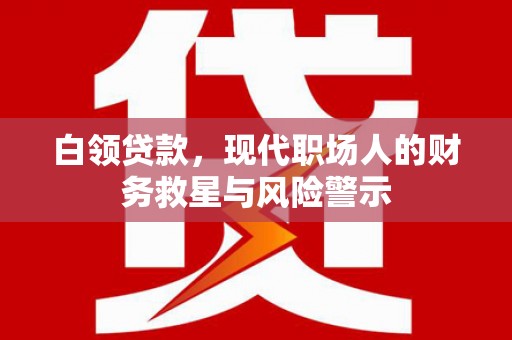 仁怀白领贷款，现代职场人的财务救星与风险警示