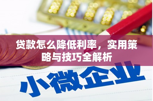 仁怀贷款怎么降低利率，实用策略与技巧全解析