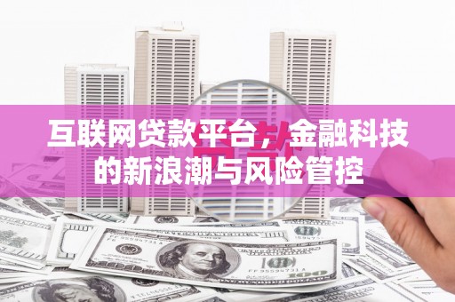 仁怀互联网贷款平台，金融科技的新浪潮与风险管控